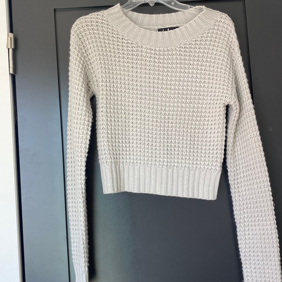 Lulus Sweaters - Light grey Lulu’s cable knit sweater